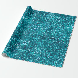 Aqua Gold Glitzy Glitzer (Meerjungfrau inspiriert) Geschenkpapier