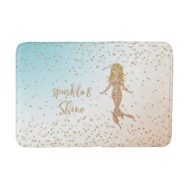 Aqua Gold Meerjungfrau Sparkle Glitzer Confetti    Badematte