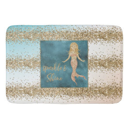 Aqua Gold Meerjungfrau Sparkle Glitzer Confetti Badematte