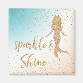 Aqua Gold Meerjungfrau Sparkle Glitzer Confetti Magnet