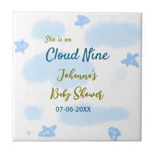 Aqua gold sie ist auf Wolke neun Baby Duschwolken Fliese