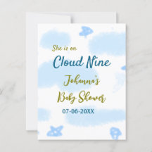 Aqua gold sie ist auf Wolke neun Baby Duschwolken