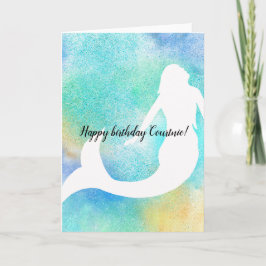 Aqua Gold Sparkle Mermaid Karte