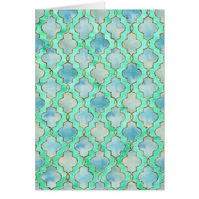 Aqua Gold und Green Maroccan Muster (Vorne)