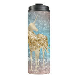 Aqua Gold Unicorn Sparkle Thermosbecher