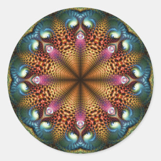 Aqua Golden Mandala Fraktal Star Sticker