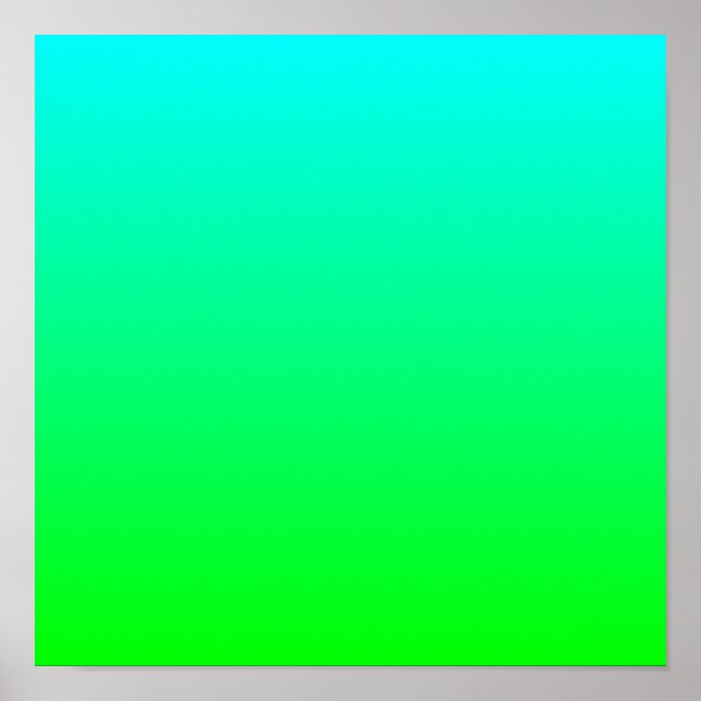 Aqua Gradient Print Poster (Vorne)