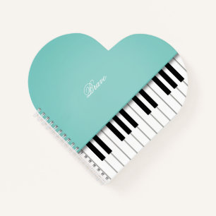 Aqua Grand Piano Music Keyboard Custom Notizbuch