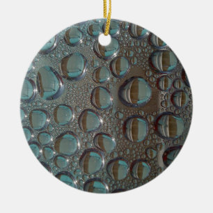 Aqua grauer flippiger Waterdroplet Satz Keramik Ornament