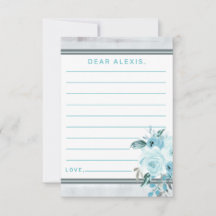 Aqua Gray & Blue Floral Baby Shower Time Kapsel