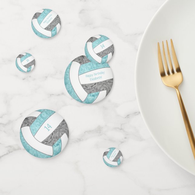 Aqua gray Girl Volleyball Geburtstagsparty Konfetti (Gruppe)