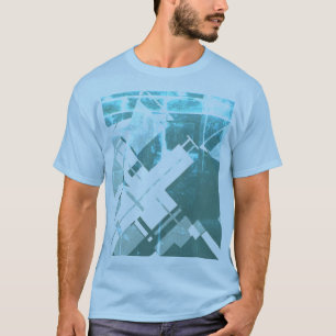 Aqua Gray-Green Diagonal MCM inspiriert Abstrakt T-Shirt