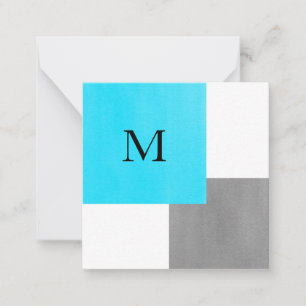 Aqua Gray White Geometric Mitteilungskarte