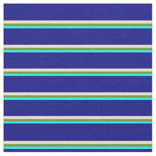 Aqua, Green, Bisque und Blue Pattern Stoff