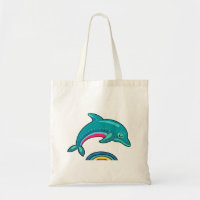 Aqua Green Dolphin über Regenbogenwasser