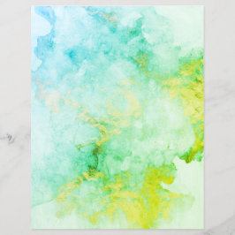 Aqua Green Gold Granite Scrapbook Paper