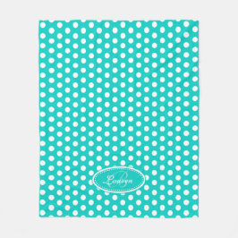 Aqua Green Polka Dot individuelle Name Decke