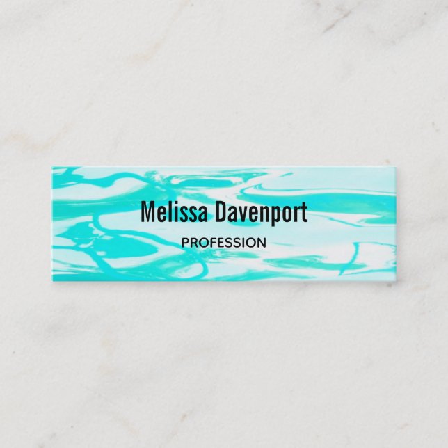 Aqua Green Pool Wasser Abstrakter Hintergrund Mini Visitenkarte (Vorderseite)