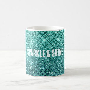 Aqua Green Sparkle Kaffeetasse