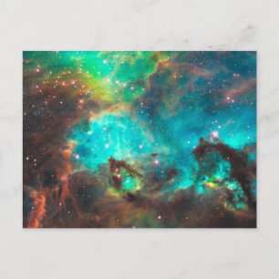Aqua Green Star Cluster Celestial Postkarte