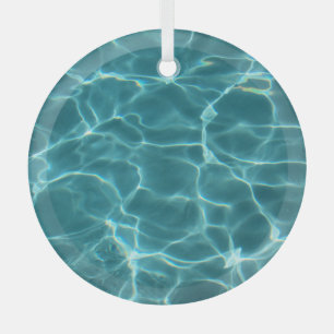 Aqua Green Swimming Pool Foto Ornament Aus Glas