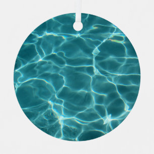Aqua Green Swimming Pool Foto Ornament Aus Metall