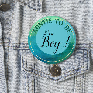 Aqua Green Watercolor 'It's a Boy' für Tante Button