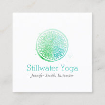 Aqua Green Watercolor Mandala Yoga und Wellness