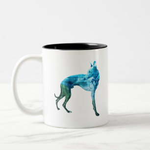 Aqua & Green Waves Zweifarbige Tasse