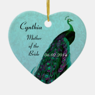 Aqua-grüne Mutter der Braut-Hochzeit danken Ihnen Keramik Ornament