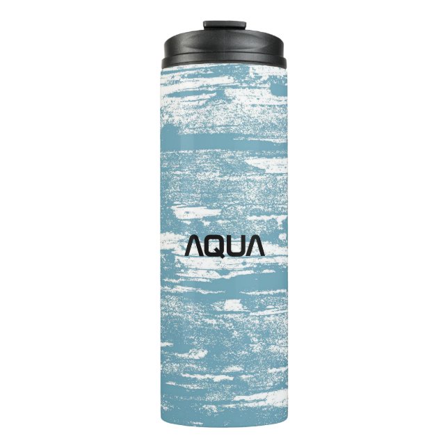 Aqua Grunge, blau, Cool Thermosbecher (Vorderseite)