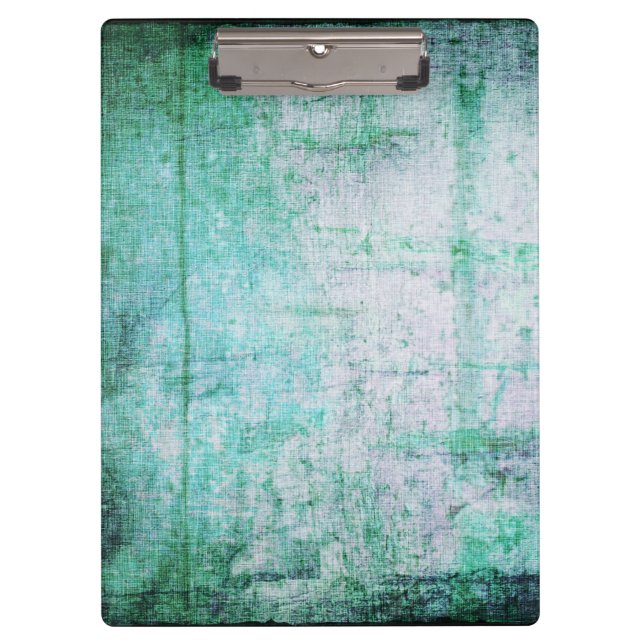 Aqua Grunge Boho Pattern Clipboard Klemmbrett (Vorderseite)