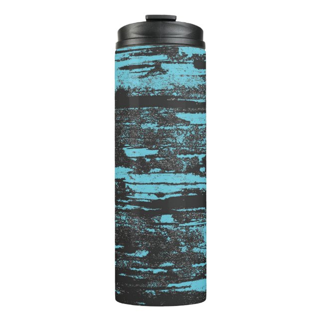 Aqua Grunge Cool Thermosbecher (Vorderseite)