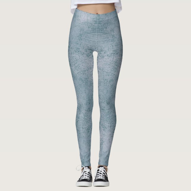 Aqua Grunge Pattern Leggings (Vorderseite)
