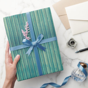 Aqua Grunge Stripes Packpapier