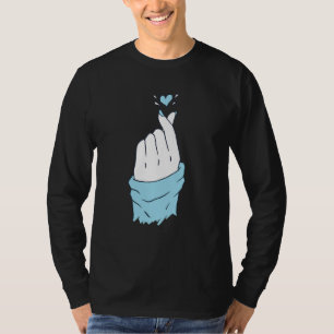 Aqua Heart Hands Männer Liebe Grafik T-Shirt
