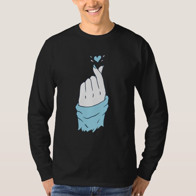 Aqua Heart Hands Männer Liebe Grafik T-Shirt (Vorderseite)