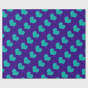 Aqua Hearted Lila Brick Wrapping Paper Geschenkpapier