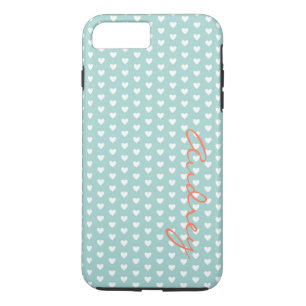 Aqua Hearts Individuelle Name Case-Mate iPhone Hülle