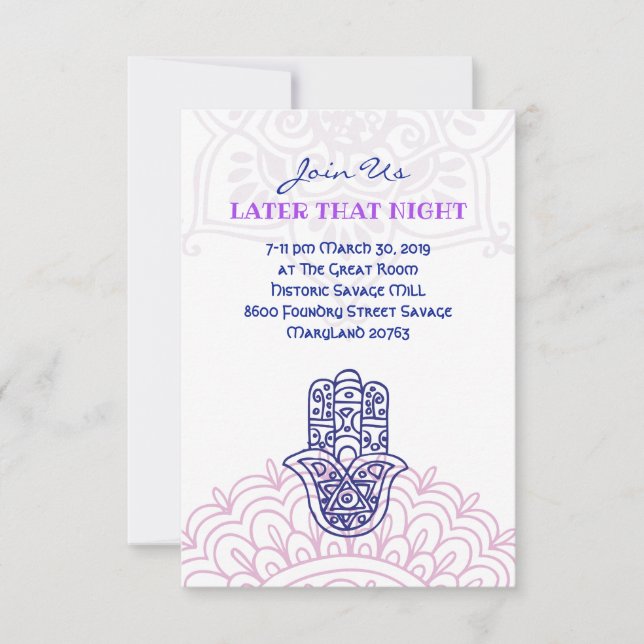 Aqua HEMSA Party Card für Beth Einladung (Vorderseite)