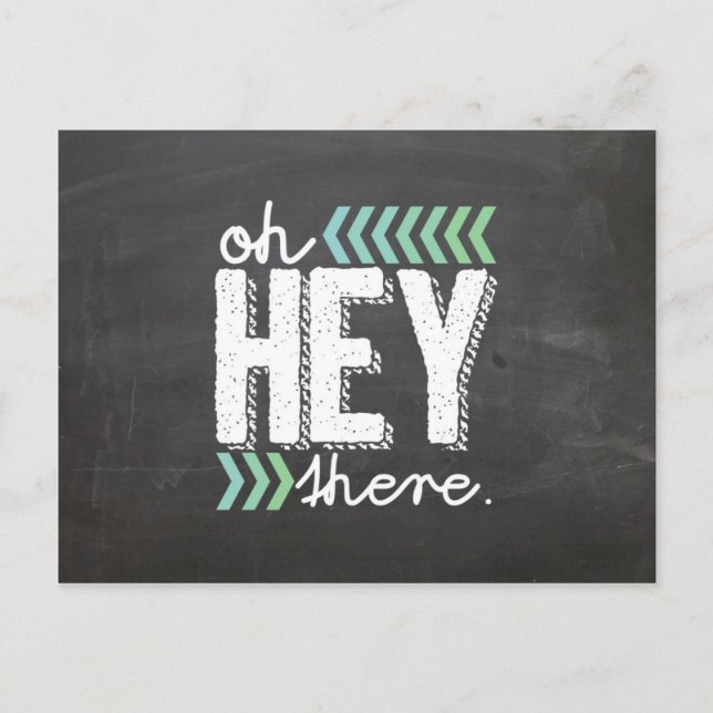 Aqua Hey Da Kalkboard Postkarte (Vorderseite)