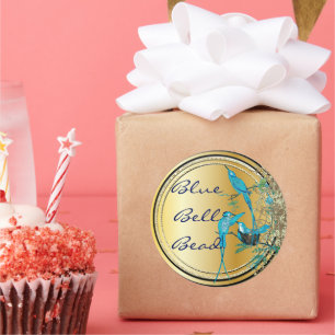 Aqua Hummingbird Swirl Runder Aufkleber