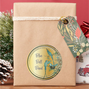 Aqua Hummingbird Swirl Runder Aufkleber