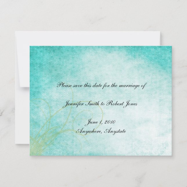 Aqua Hummingbird Wasserfarbe Save the Date (Vorderseite)