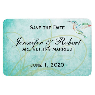 Aqua Hummingbird Wasserfarbe Save the Date Magnet