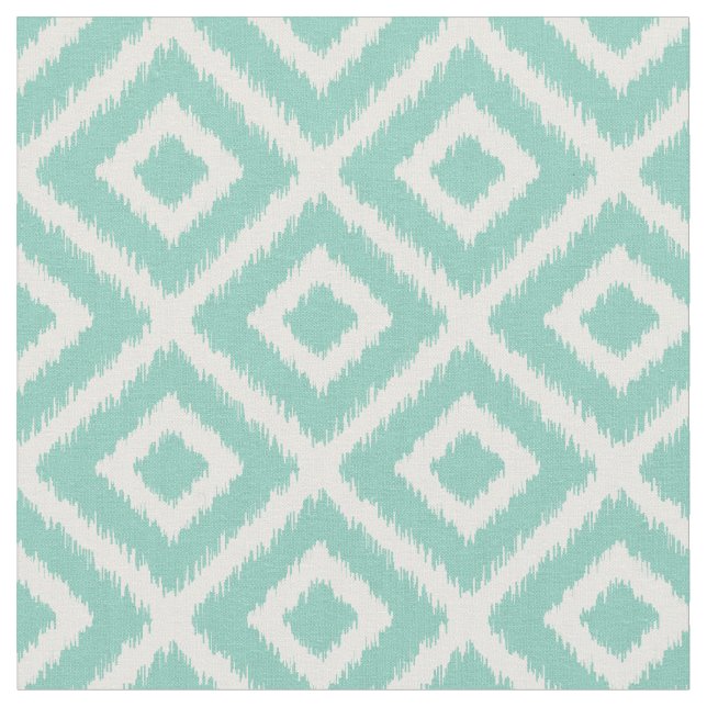 Aqua Ikat Diamonds Stoff (Nahaufnahme)