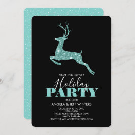 Aqua Imitats Glitzer Deer Holiday Party Einladung