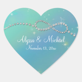 Aqua Infinity Symbol Signing Unendliche Liebe Twin Herz-Aufkleber