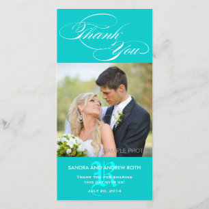 AQUA INITIAL SCRIPT WEDD DANK IHRER FOTOKARTE DANKESKARTE