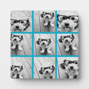 Aqua Instagram FotoCollage mit 9 quadratischen Fot Fotoplatte